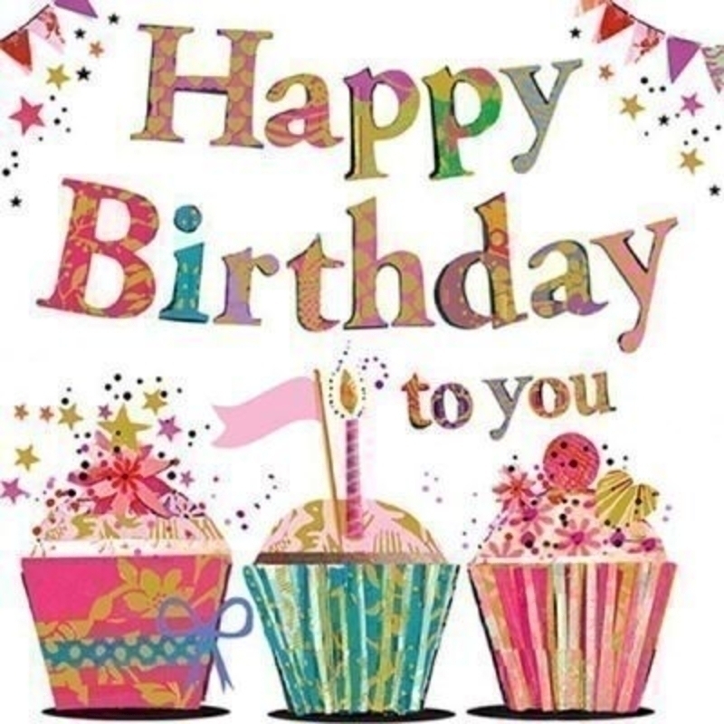 Cupcake Birthday Card by Artisan for Paper Rose. This embossed and hot foiled stamped birthday card is bright and beautiful and sure to please the recipient. 'Happy Birthday to you' on the outside. 'Enjoy your special day' on the inside. Comes with a 